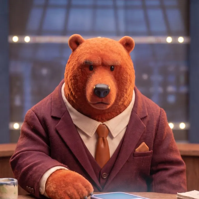 Big Mike in a maroon suit at the studio desk
